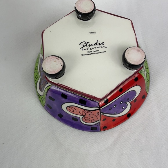 Hand Painted Multi Colored Heart Dish - Picture 10 of 10